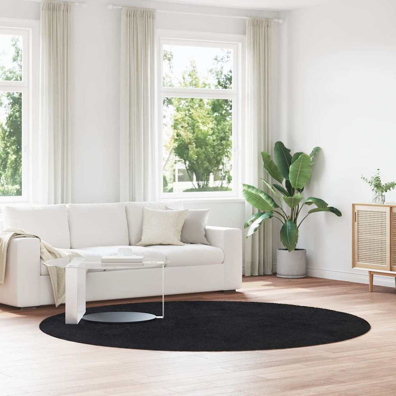 Hoogpolig Vloerkleed Navarra Polyester Zwart