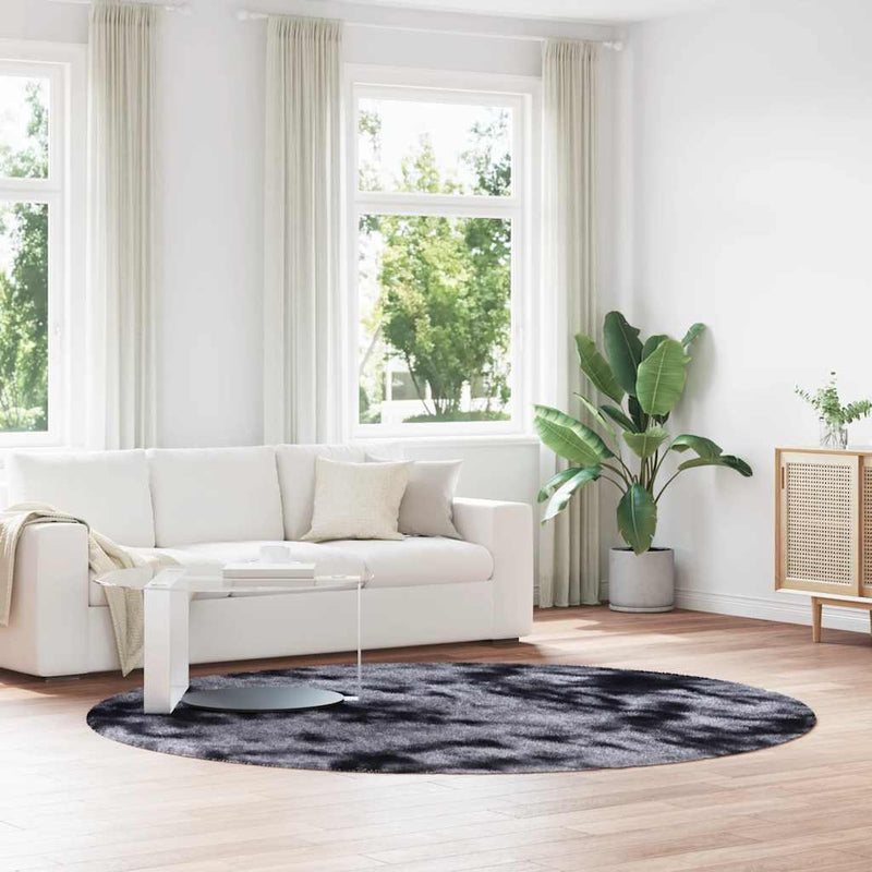 Hoogpolig Vloerkleed Navarra Polyester Donkergrijs