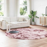Hoogpolig Vloerkleed Navarra 240X240 Cm Polyester Stoffig Roze Dusty Pink