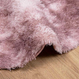 Hoogpolig Vloerkleed Navarra 240X240 Cm Polyester Stoffig Roze Dusty Pink