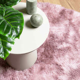 Hoogpolig Vloerkleed Navarra 240X240 Cm Polyester Stoffig Roze Dusty Pink