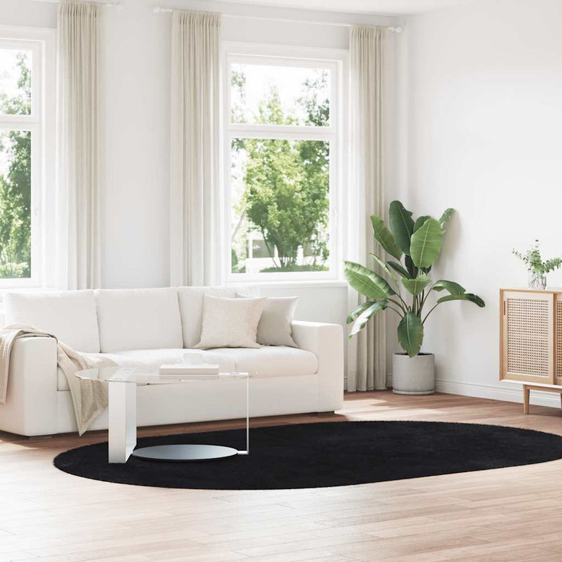 Hoogpolig Vloerkleed Navarra Polyester Zwart