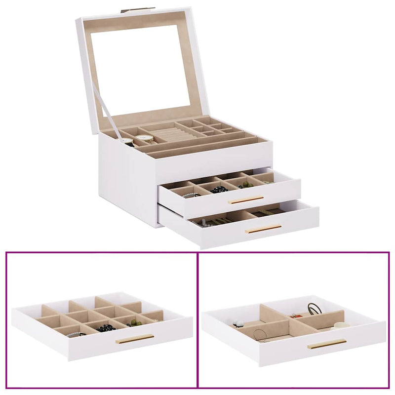 Sieradendoosje 3-Laags 23X20,5X14 Cm Wit