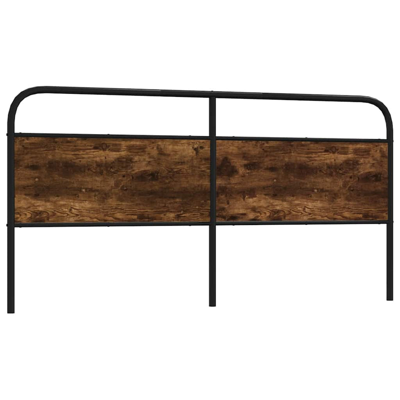 Hoofdbord Staal En Bewerkt Hout Kleurig