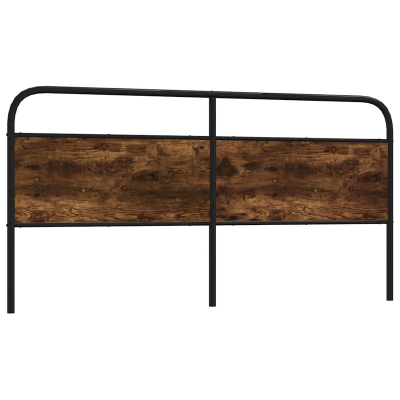 Hoofdbord Staal En Bewerkt Hout Kleurig