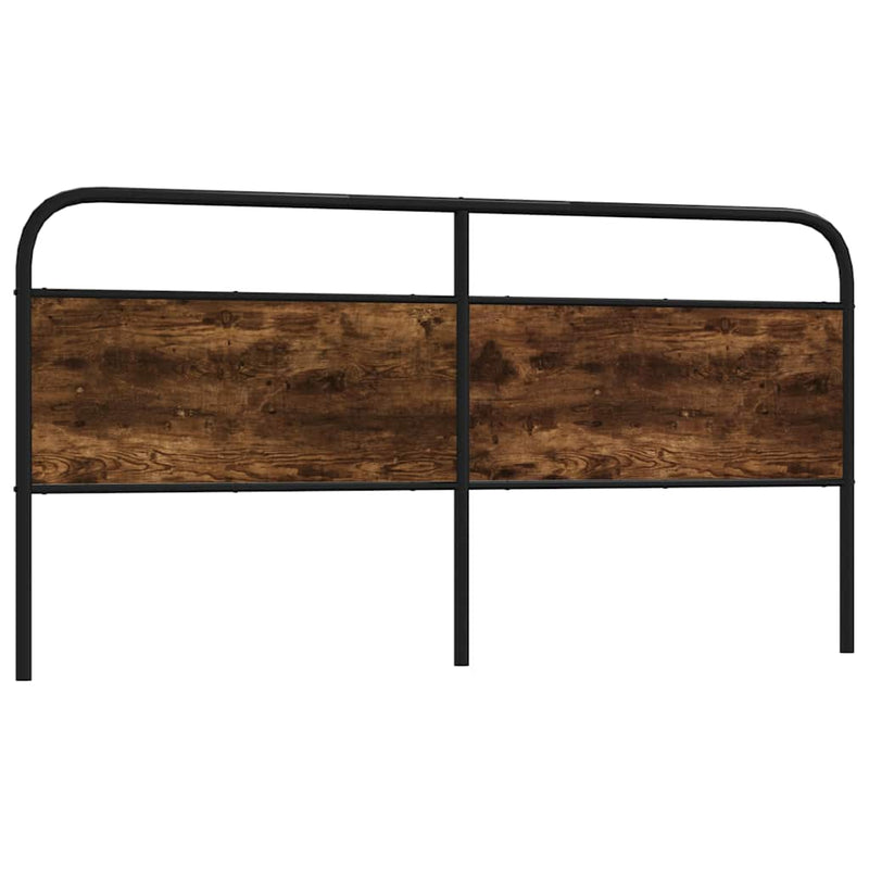 Hoofdbord Staal En Bewerkt Hout Kleurig