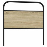 Hoofdbord Staal En Bewerkt Hout Kleurig