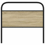 Hoofdbord Staal En Bewerkt Hout Kleurig