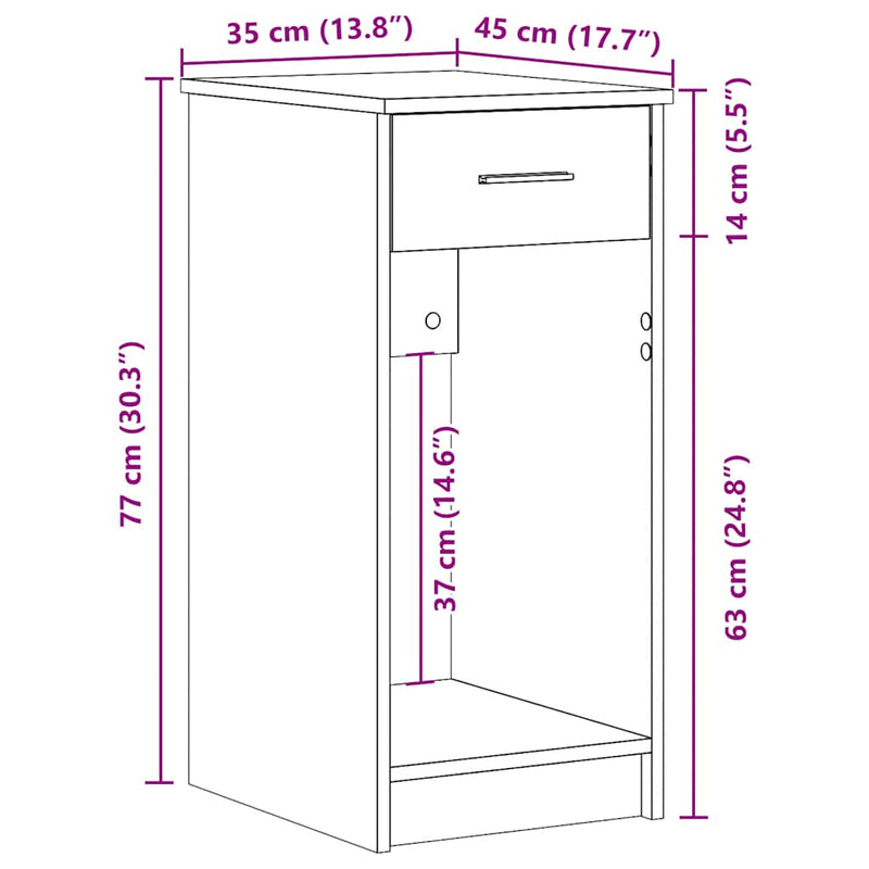 Computertorenstandaard Met Lade 35X45X77 Cm