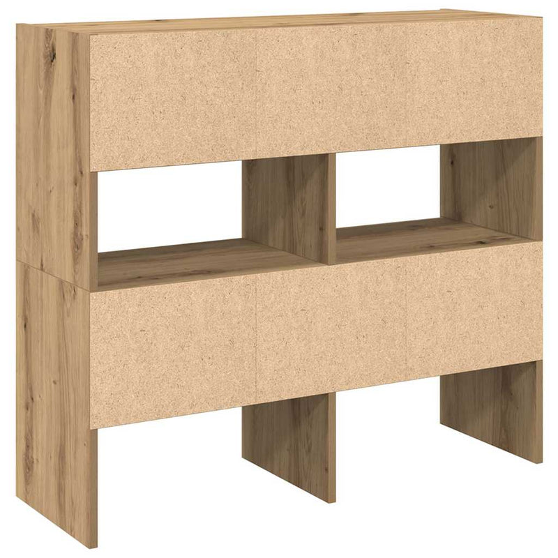 Schoenenrekken Stapelbaar 89,5X30X40 Cm Artisanaal Eiken