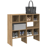 Schoenenrekken Stapelbaar 89,5X30X40 Cm Artisanaal Eiken