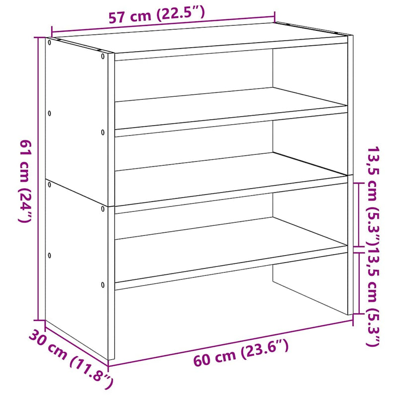 Schoenenrekken Stapelbaar 60X30X30,5 Cm Kleurig