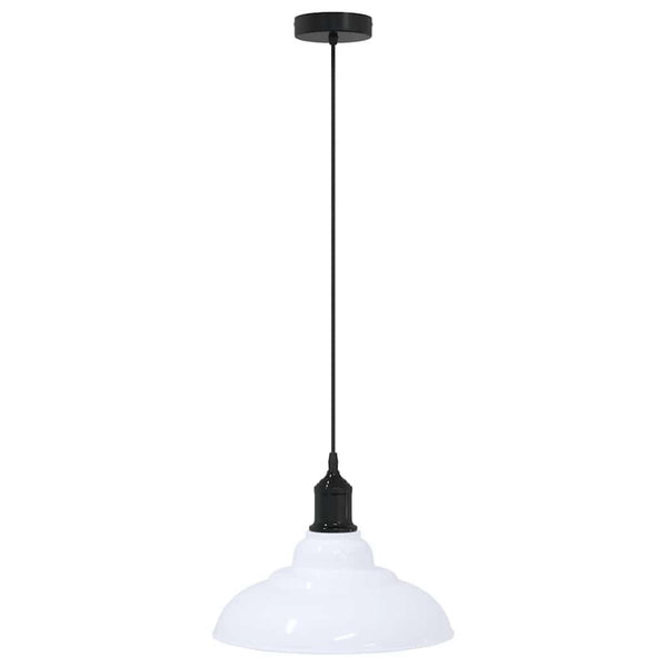 Hanglamp In Hoogte Verstelbaar E27 Ø31 Cm Metaal Glanzend Wit
