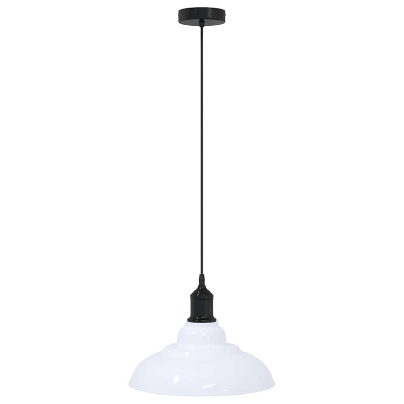 Hanglamp In Hoogte Verstelbaar E27 Ø31 Cm Metaal Glanzend Wit