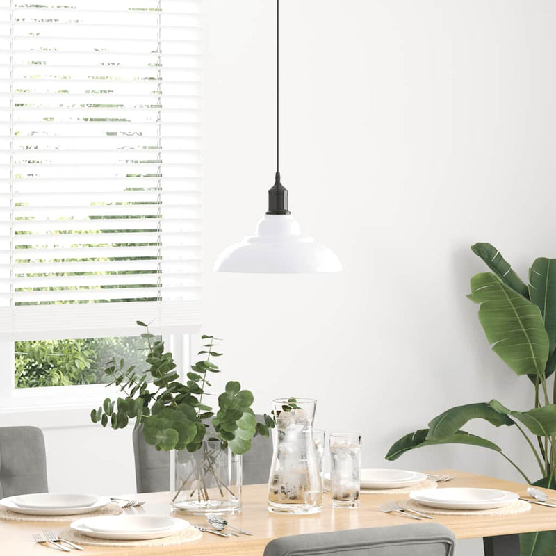 Hanglamp In Hoogte Verstelbaar E27 Ø31 Cm Metaal Glanzend Wit