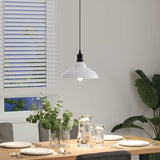 Hanglamp In Hoogte Verstelbaar E27 Ø31 Cm Metaal Glanzend Wit