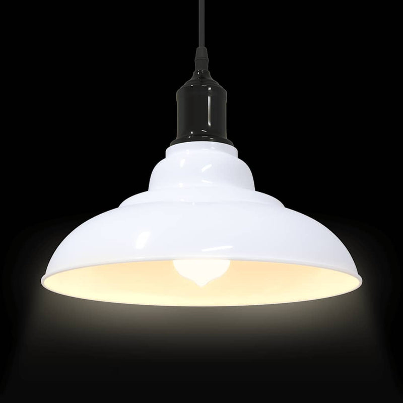 Hanglamp In Hoogte Verstelbaar E27 Ø31 Cm Metaal Glanzend Wit