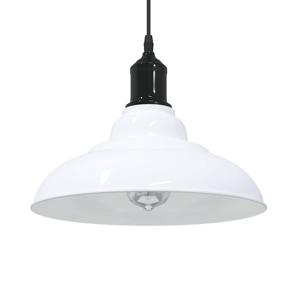 Hanglamp In Hoogte Verstelbaar E27 Ø31 Cm Metaal Glanzend Wit