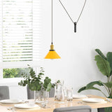 Hanglamp In Hoogte Verstelbaar E27 Ø22 Cm Metaal Glanzend Geel