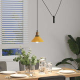 Hanglamp In Hoogte Verstelbaar E27 Ø22 Cm Metaal Glanzend Geel