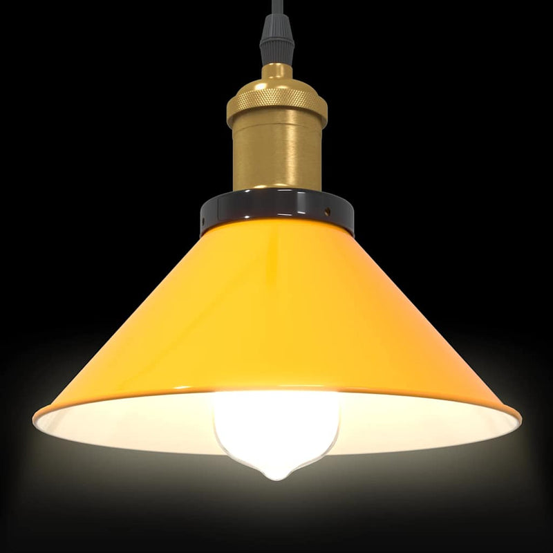 Hanglamp In Hoogte Verstelbaar E27 Ø22 Cm Metaal Glanzend Geel