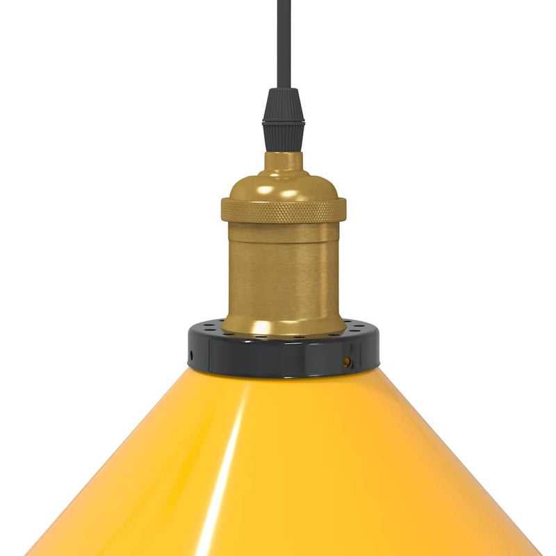 Hanglamp In Hoogte Verstelbaar E27 Ø22 Cm Metaal Glanzend Geel