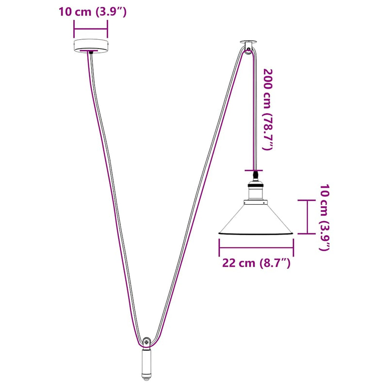 Hanglamp In Hoogte Verstelbaar E27 Ø22 Cm Metaal Glanzend Geel