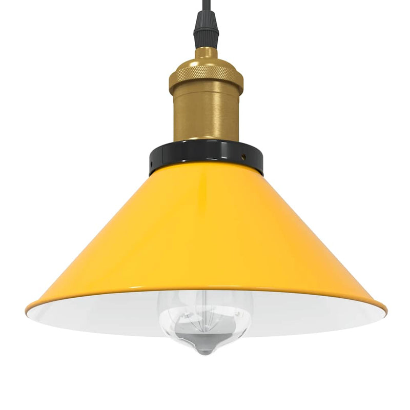 Hanglamp In Hoogte Verstelbaar E27 Ø22 Cm Metaal Glanzend Geel