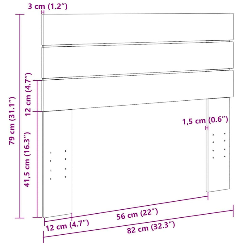 Hoofdbord Massief Hout Eiken