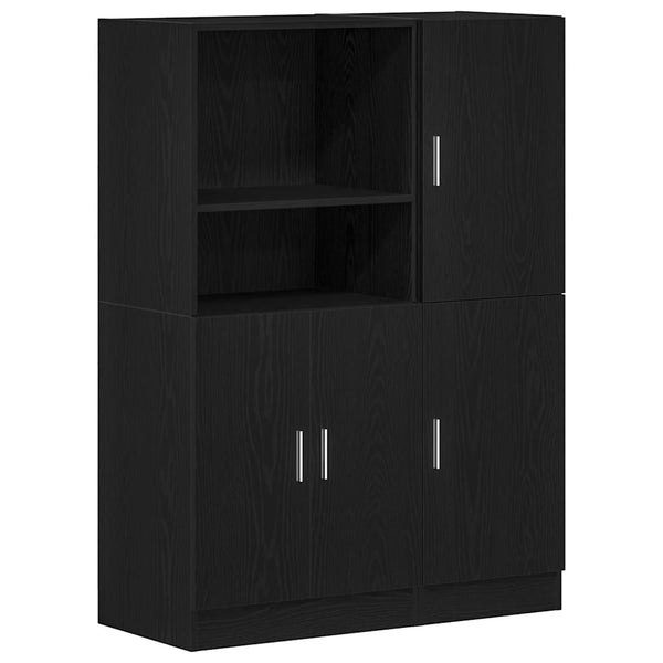 2-Delige Keukenkastenset Bewerkt Hout