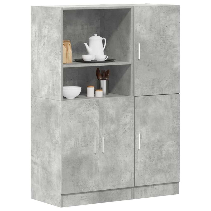 2-Delige Keukenkastenset Bewerkt Hout