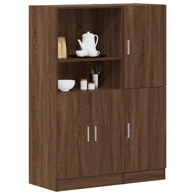 2-Delige Keukenkastenset Bewerkt Hout