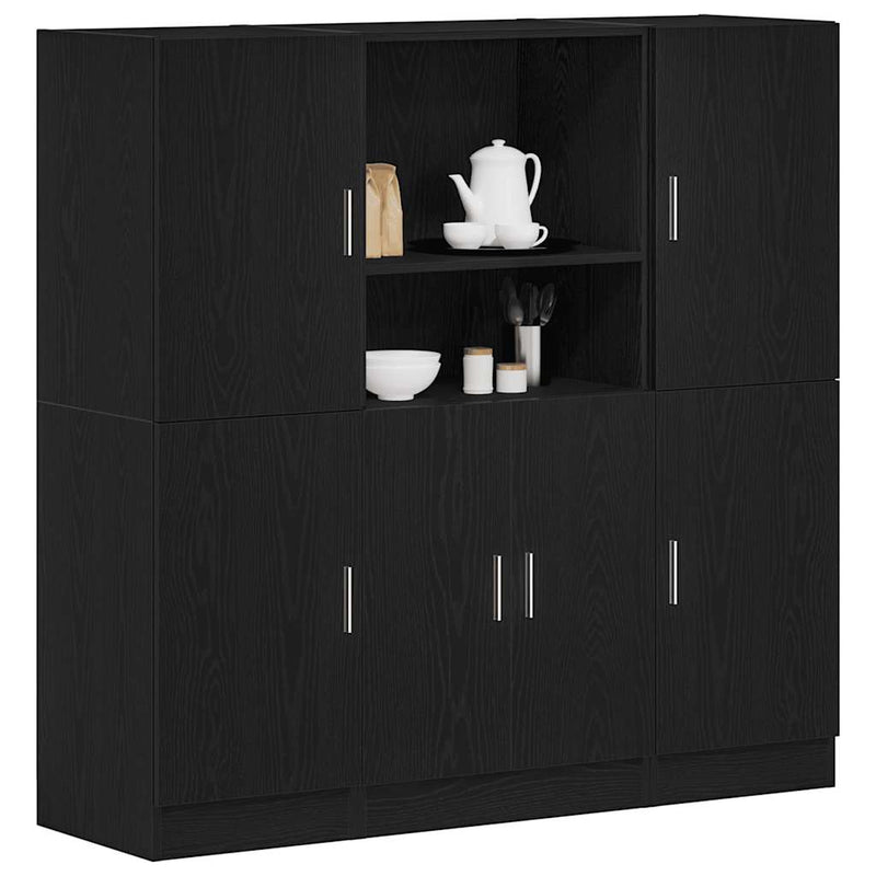 3-Delige Keukenkastenset Bewerkt Hout Kleurig