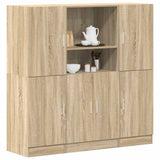 3-Delige Keukenkastenset Bewerkt Hout Kleurig