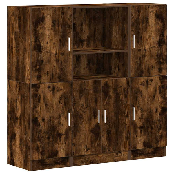 3-Delige Keukenkastenset Bewerkt Hout Kleurig