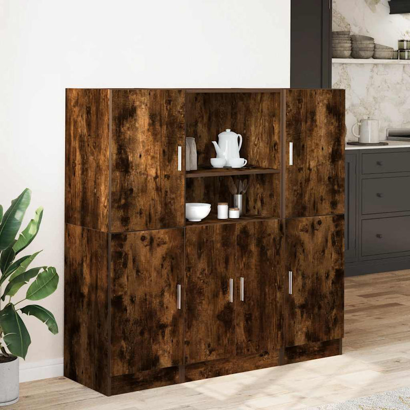 3-Delige Keukenkastenset Bewerkt Hout Kleurig