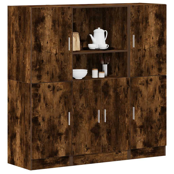3-Delige Keukenkastenset Bewerkt Hout Kleurig
