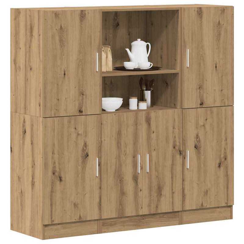 3-Delige Keukenkastenset Bewerkt Hout Kleurig