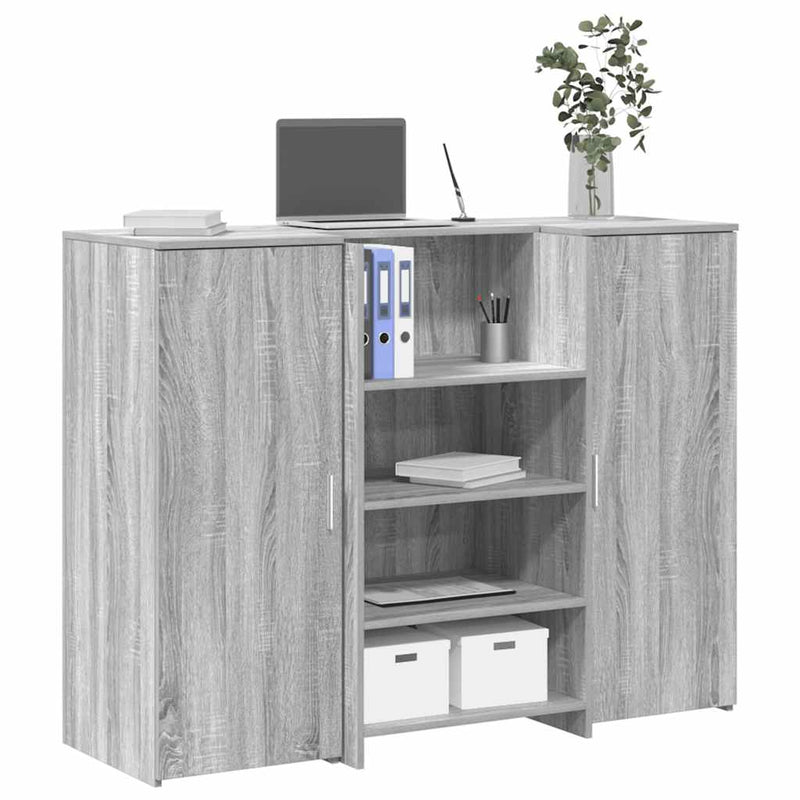 Receptiebalie 155X50X103,5 Cm Bewerkt Hout Eiken