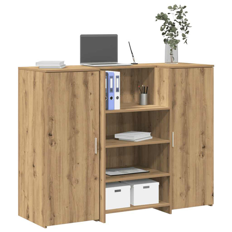 Receptiebalie 155X50X103,5 Cm Bewerkt Hout Eiken