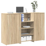 Receptiebalie 155X50X103,5 Cm Bewerkt Hout Eiken