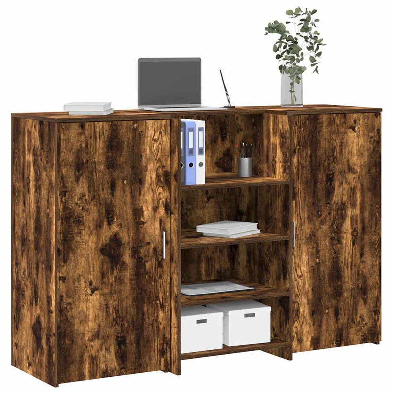 Receptiebalie 155X50X103,5 Cm Bewerkt Hout Eiken