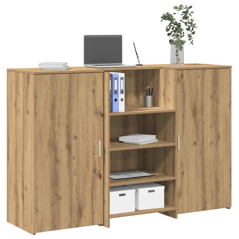 Receptiebalie 155X50X103,5 Cm Bewerkt Hout Eiken