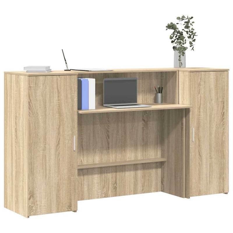 Receptiebalie 180X50X103,5 Cm Bewerkt Hout Eiken