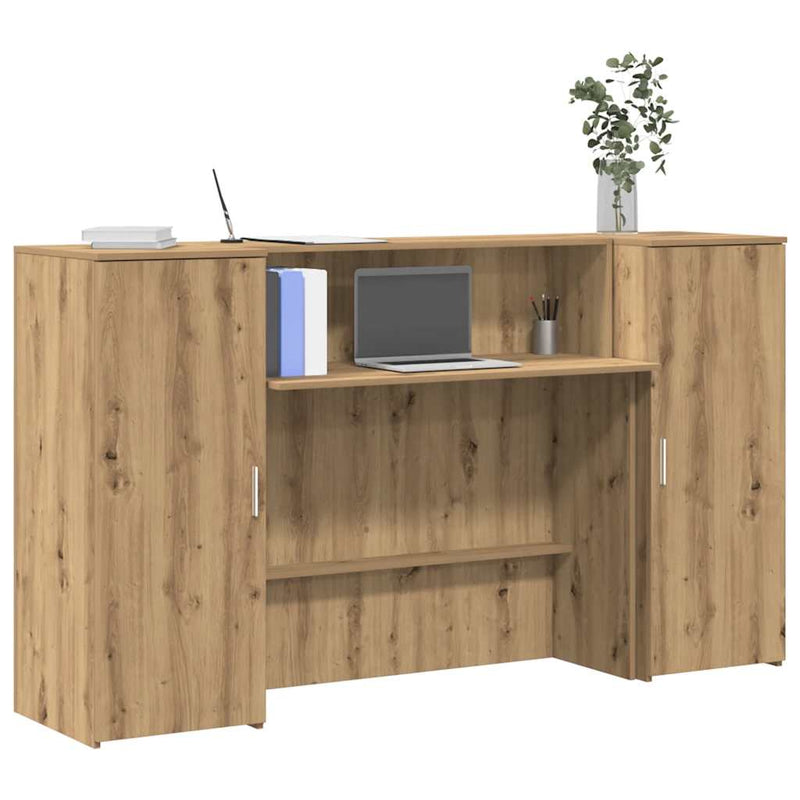 Receptiebalie 180X50X103,5 Cm Bewerkt Hout Eiken