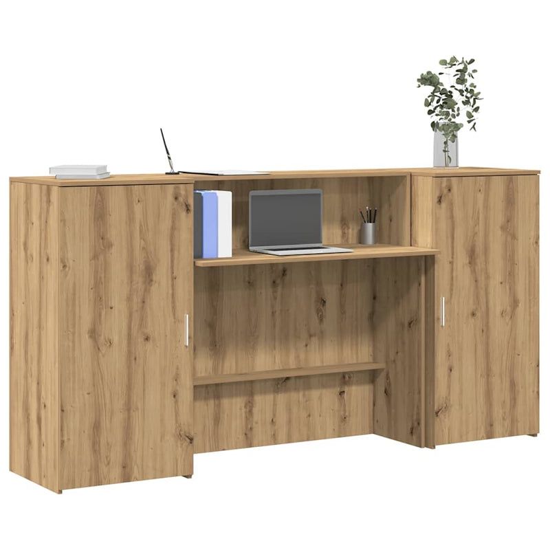 Receptiebalie 180X50X103,5 Cm Bewerkt Hout Eiken
