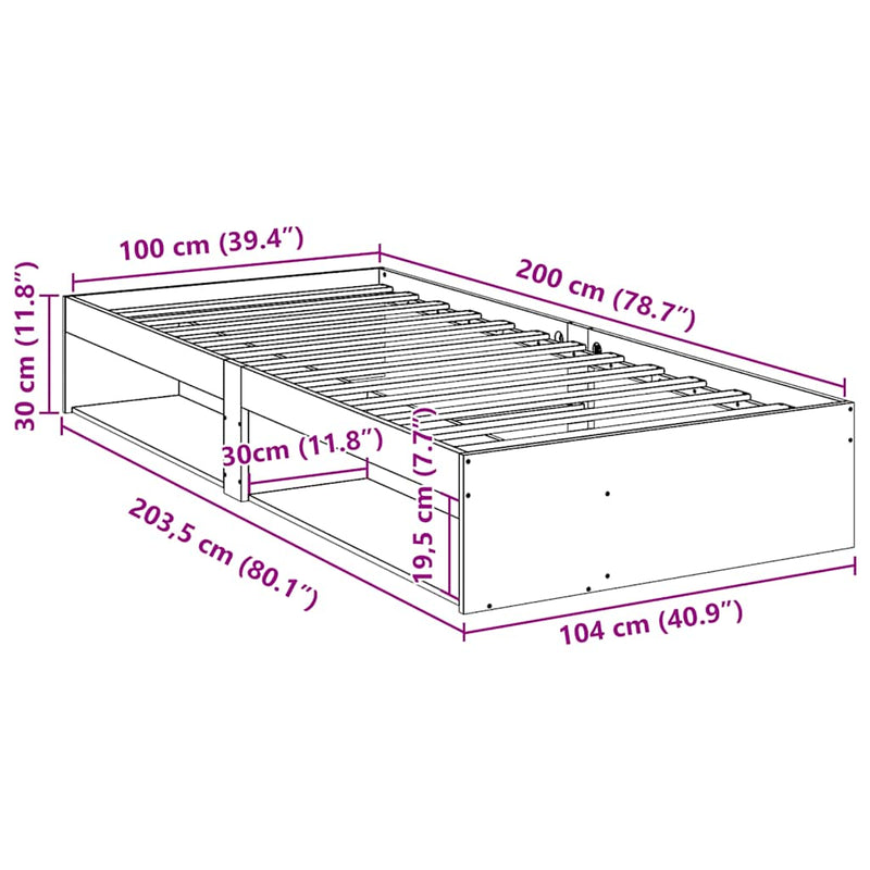 Bedbank Zonder Matras Massief Grenenhout