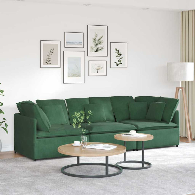 Modulaire Bank Met Kussens Corduroy Stof Kleurig