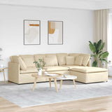 Modulaire Bank Met Voetenbank En Kussens Stof Jeans Blauw