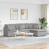 Modulaire Bank Met Voetenbank En Kussens Stof Jeans Blauw